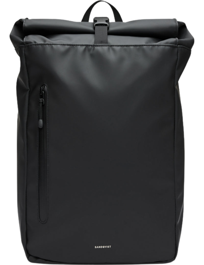 Sandqvist Stream Rolltop Backpack Black Front