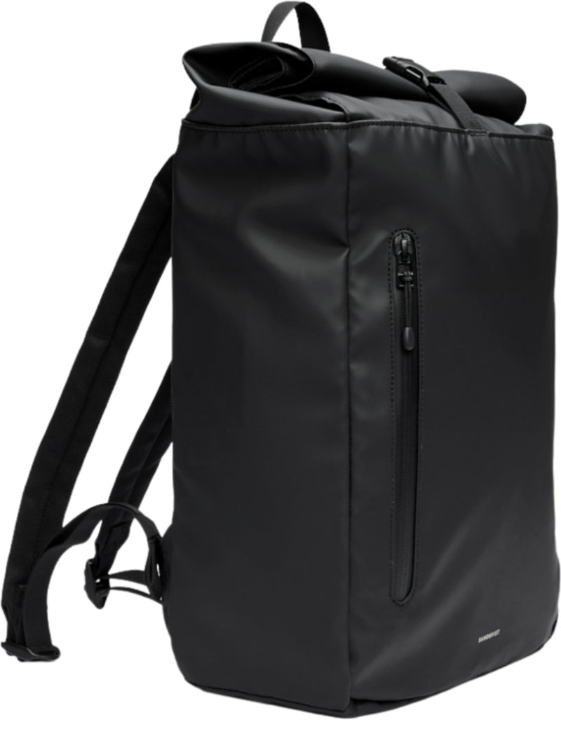 Sandqvist Stream Rolltop Backpack Black Side Angle