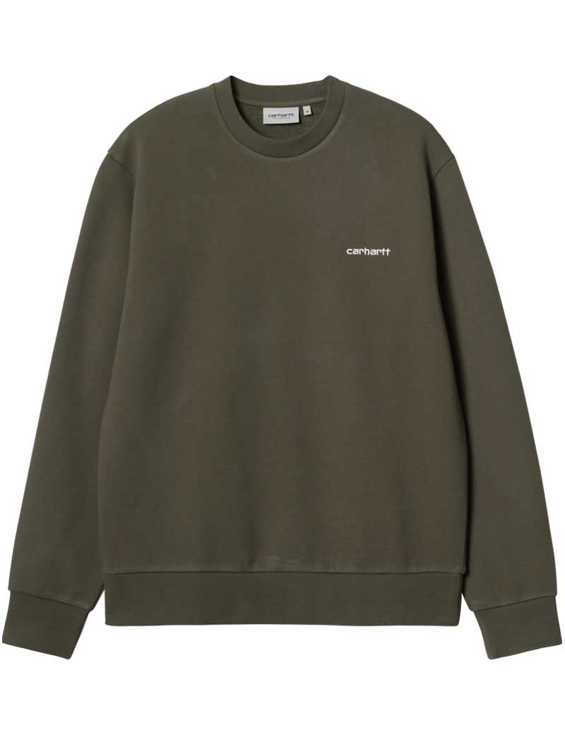 Carhartt Wip Script Embroidery Sweatshirt Cypress White