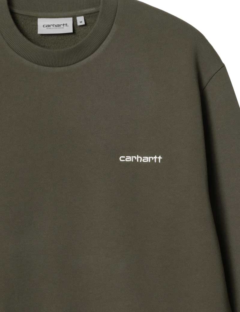 Carhartt Wip Script Embroidery Sweatshirt Cypress White