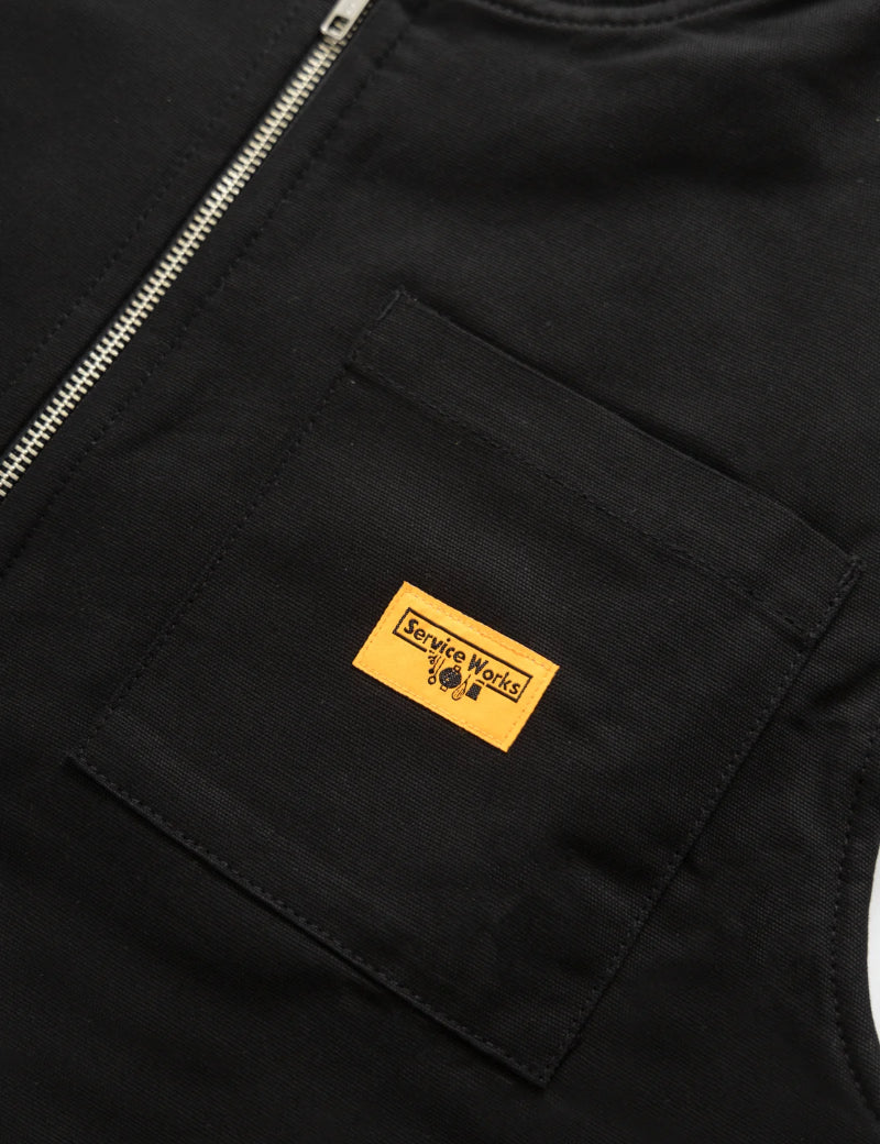 Service Works Canvas Work Vest Black Pocket