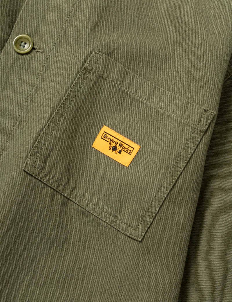 Service Works Classic Chore Shirt Olive Pocket 