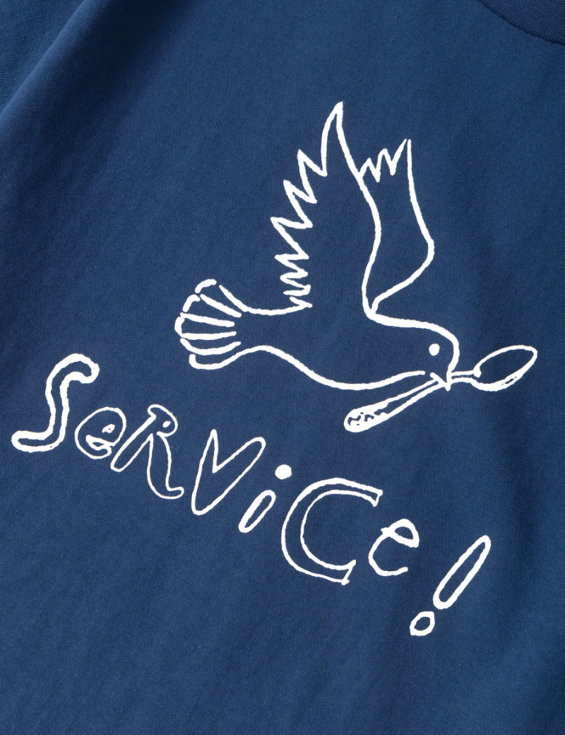 Service Works Dove T-Shirt Navy Chest Print