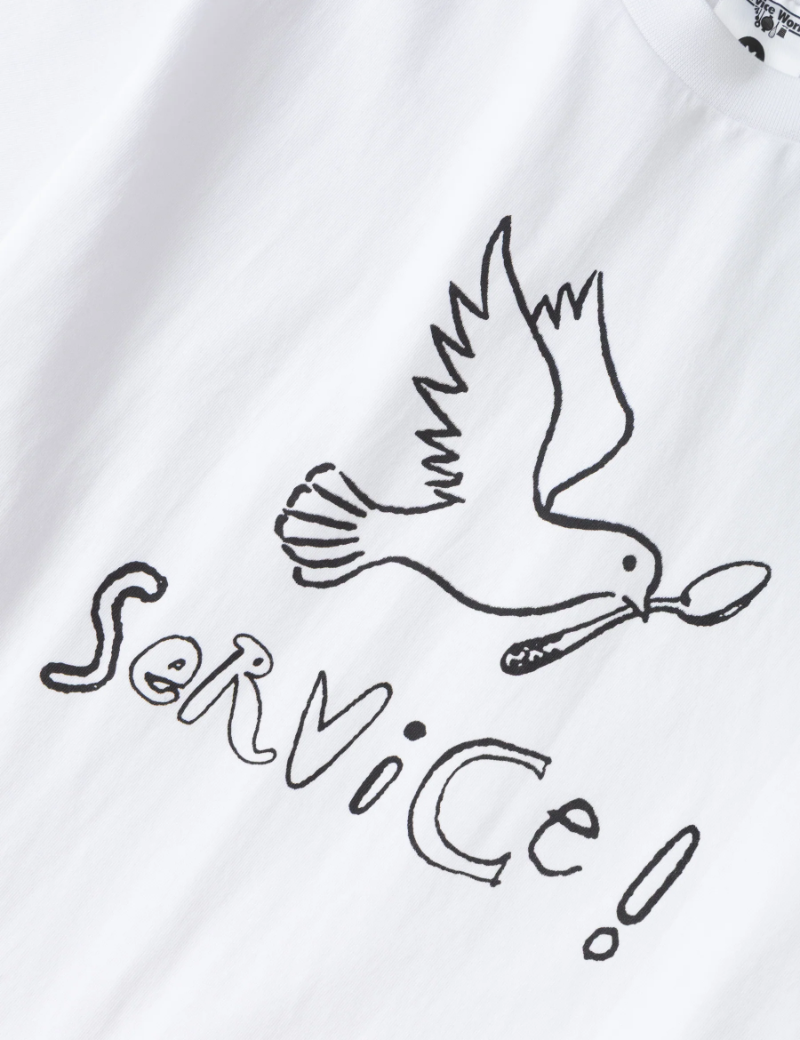 Service Works Dove T-Shirt White Chest Print