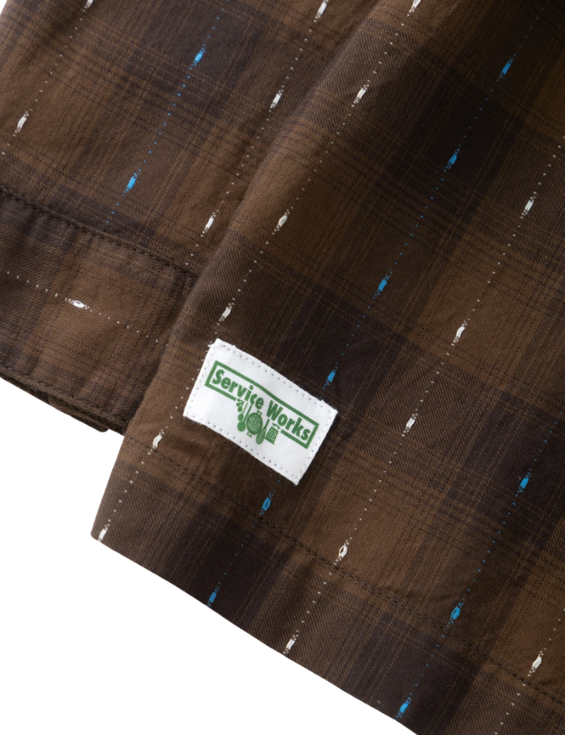 Service Works Drag Stitch Resort Shirt Brown Badge