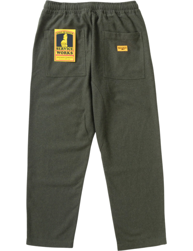Service Works Flannel Chef Pants Forest Back