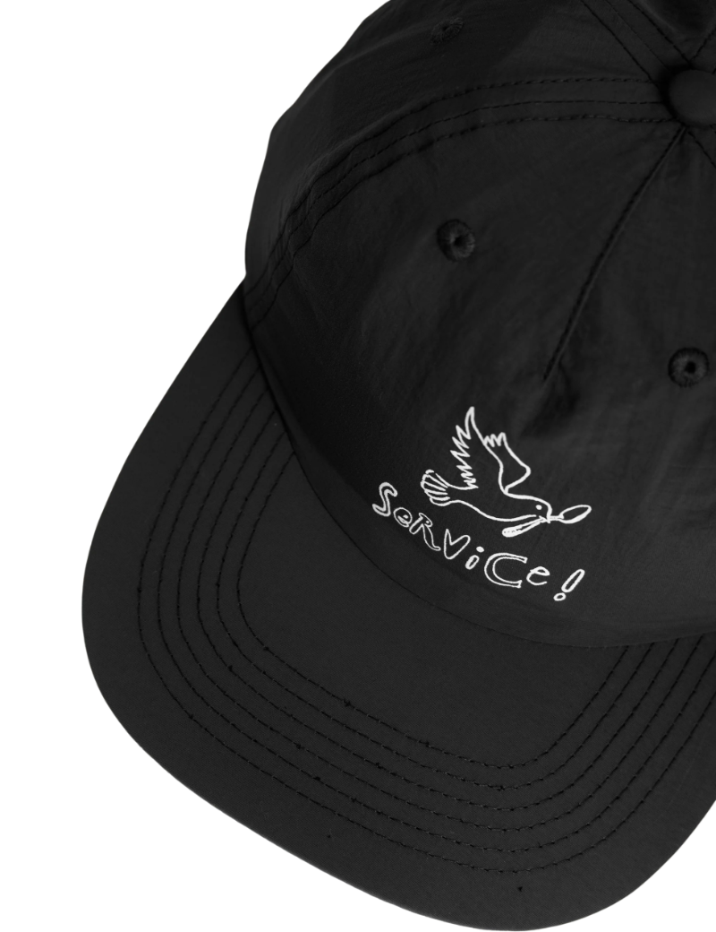 Service Works Nylon Dove Cap Black Print Detail