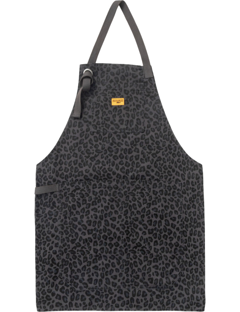 Service Works Patterned Apron Black Leopard Front