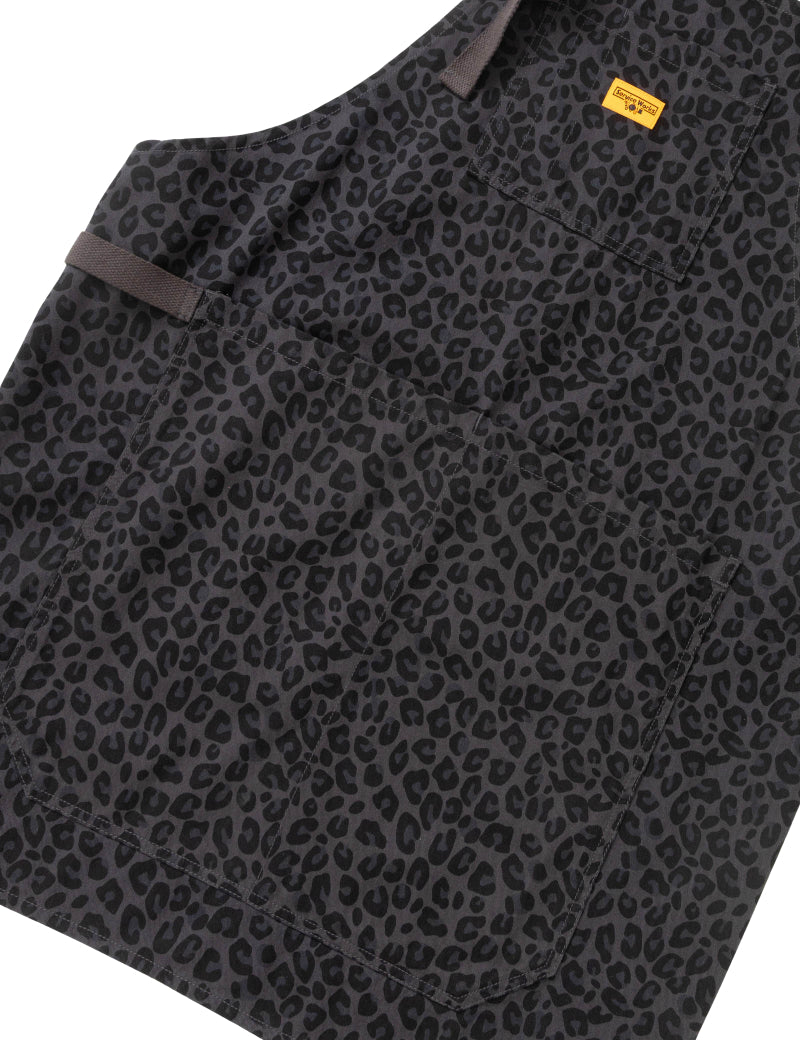 Service Works Patterned Apron Black Leopard Pockets