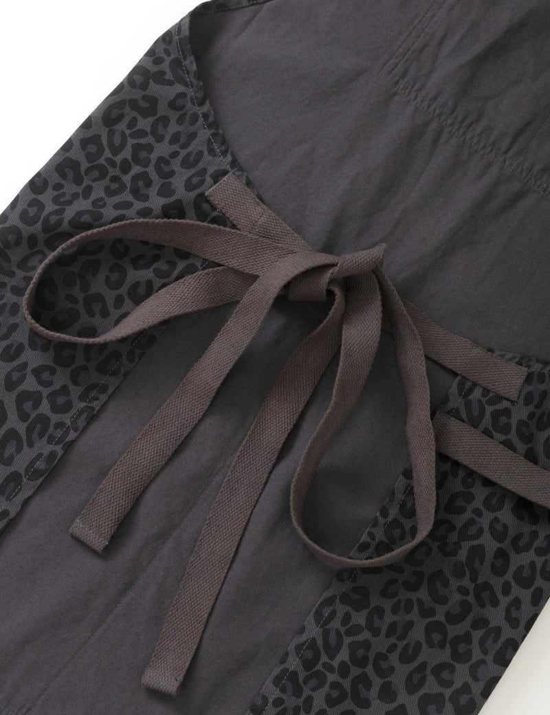 Service Works Patterned Apron Black Leopard Waist Tie