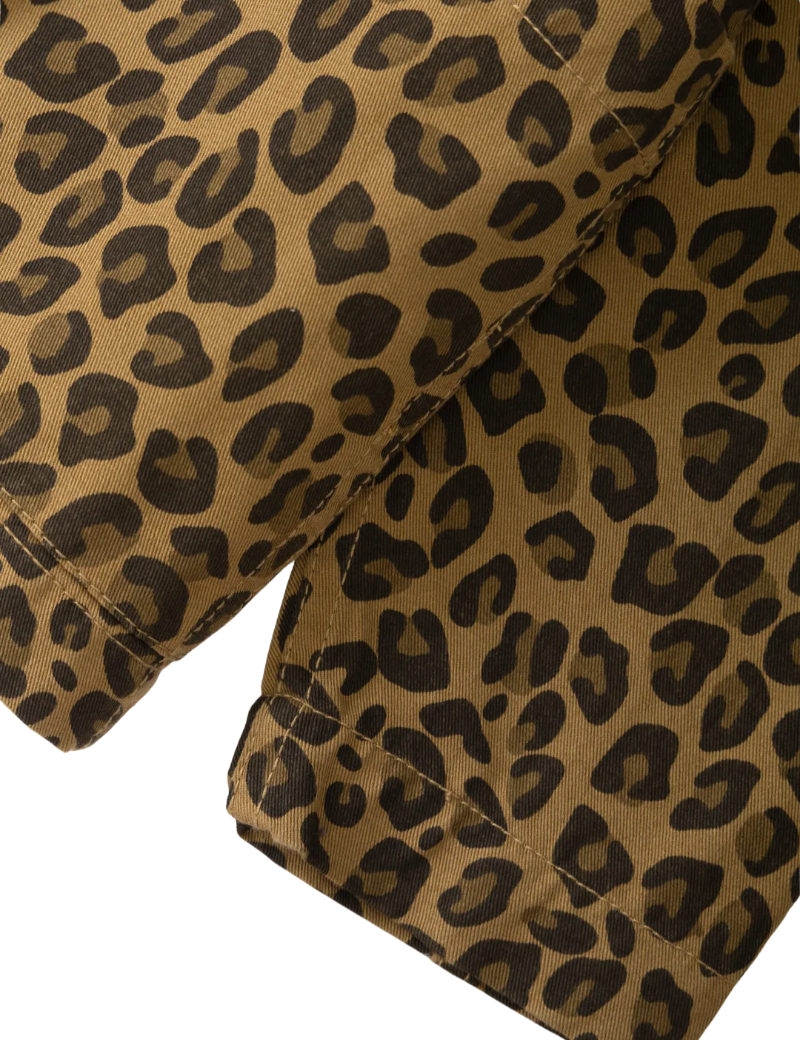 Service Works Patterned Easy Chef Shirt Brown Leopard Close