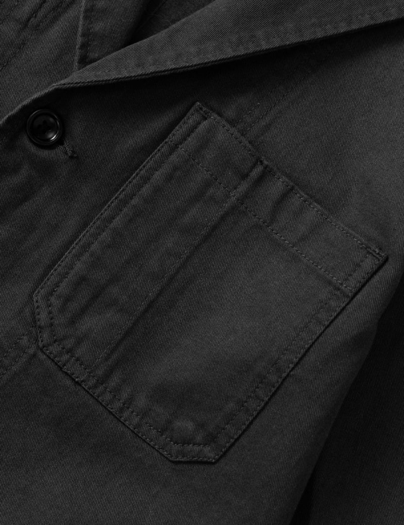 Service Works Twill Server Suit Jacket Black Chest Pocket
