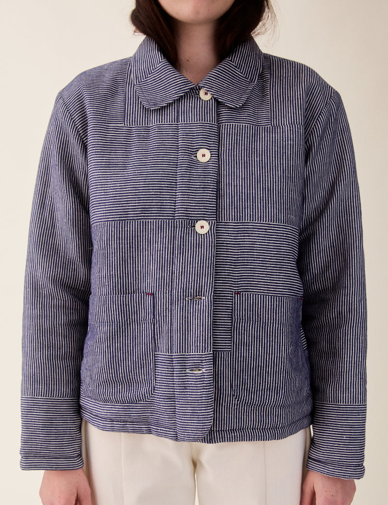 Sideline Molly Jacket Railroad Stripe Front Detail