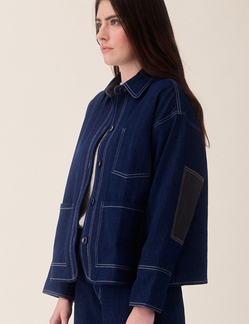 Sideline Frankie Jacket Indigo Side View