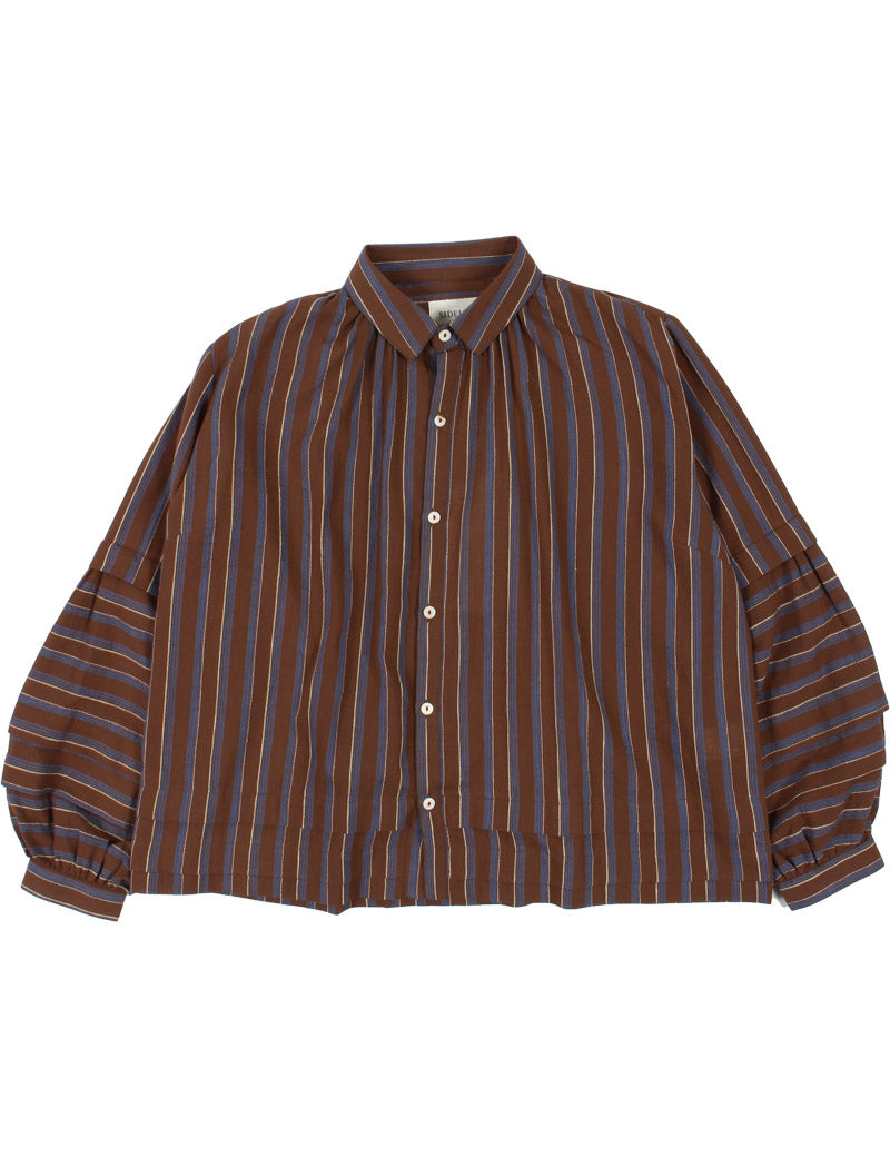 Sideline Lotta Shirt Chocolate Stripe Flat