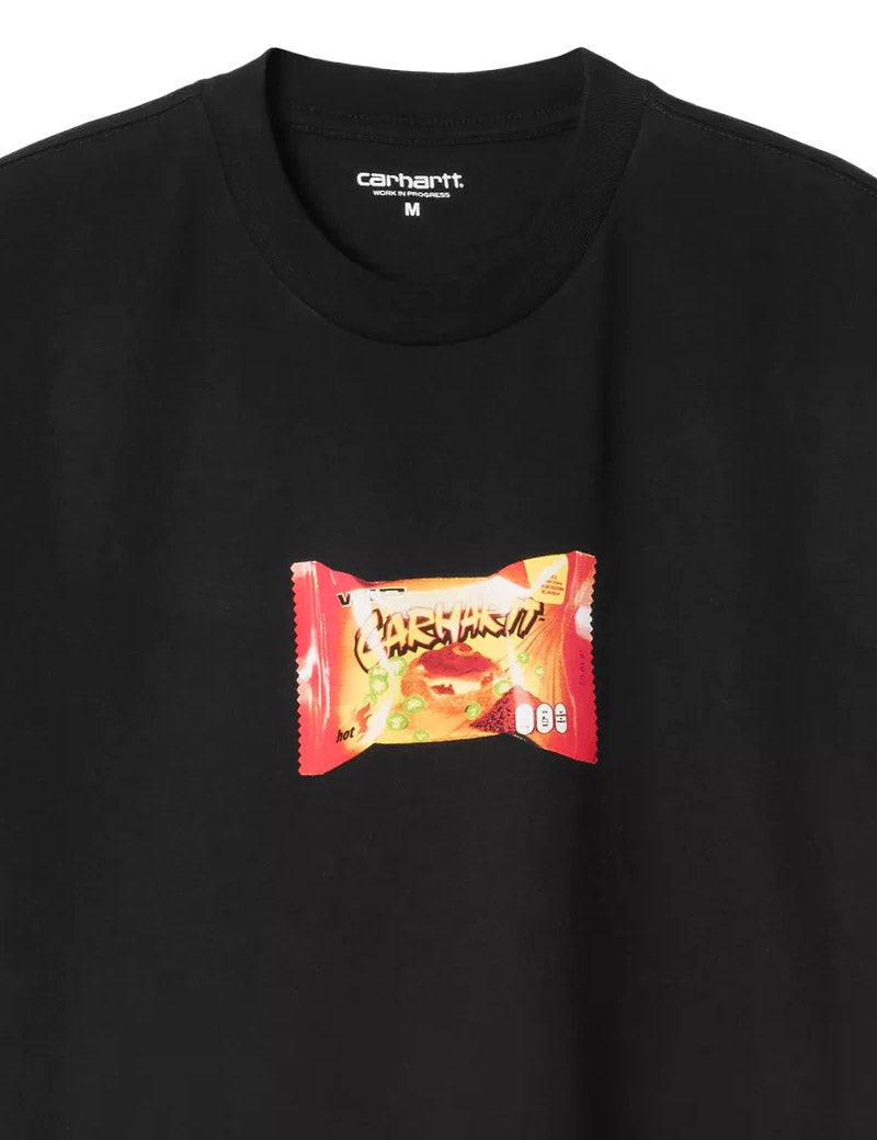 Carhartt WIP S/S Road Side Snack T-Shirt Black Print Detail