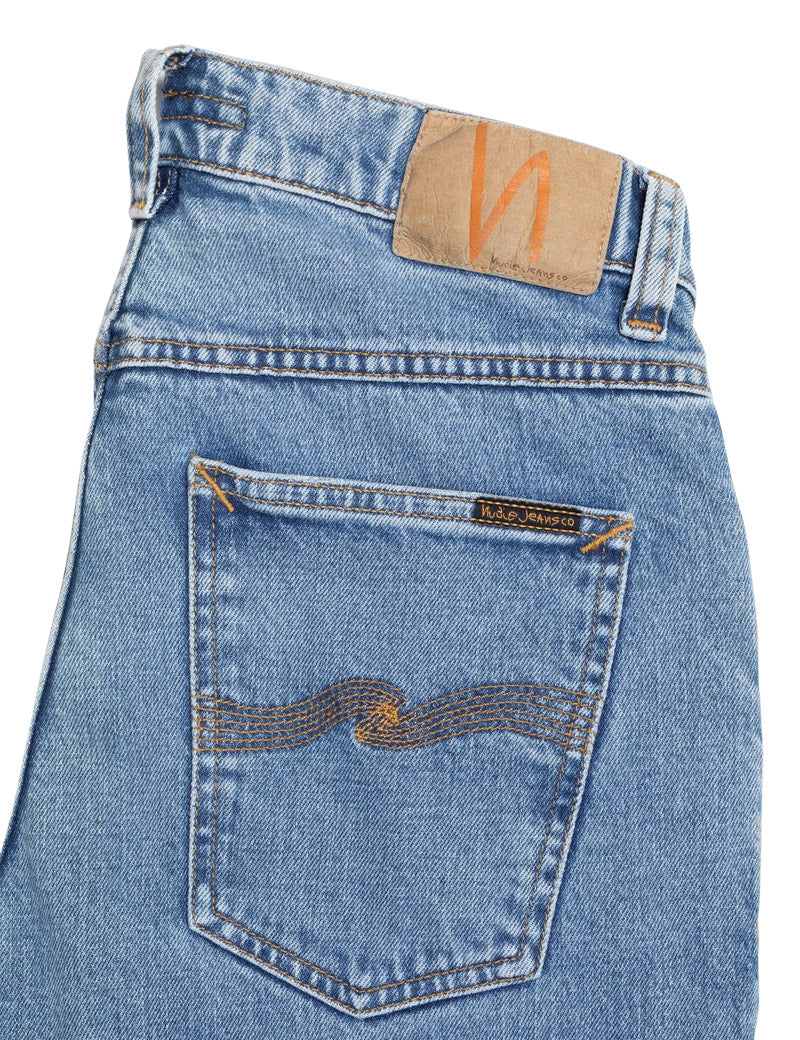 Nudie Jeans Co Solid Ollie Worn Vintage Pocket And Badge Detail