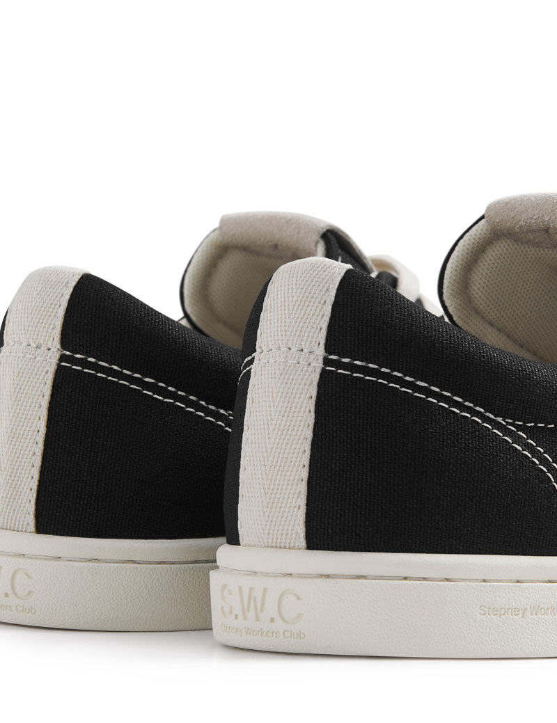 Stepney Workers Club Surma Canvas Trainers Black Heel VIew