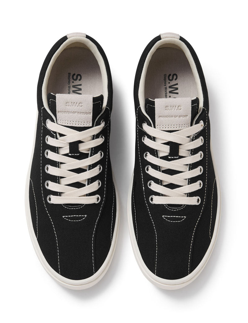 Stepney Workers Club Surma Canvas Trainers Black Top View