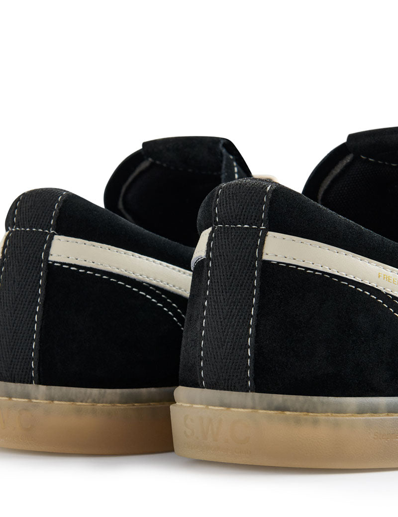 Stepney Workers Club Surma S-Strike Suede Trainers Black, Ecru Heel View
