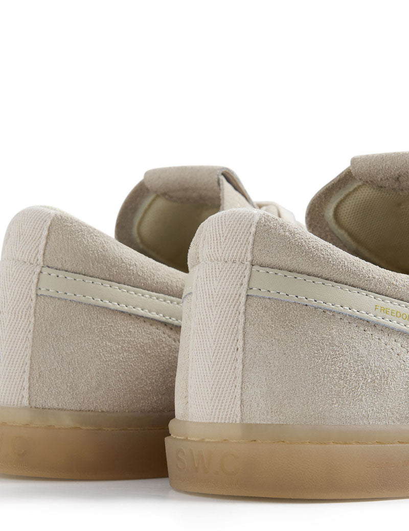 Stepney Workers Club Surma S-Strike Suede Trainers Oat Heel View