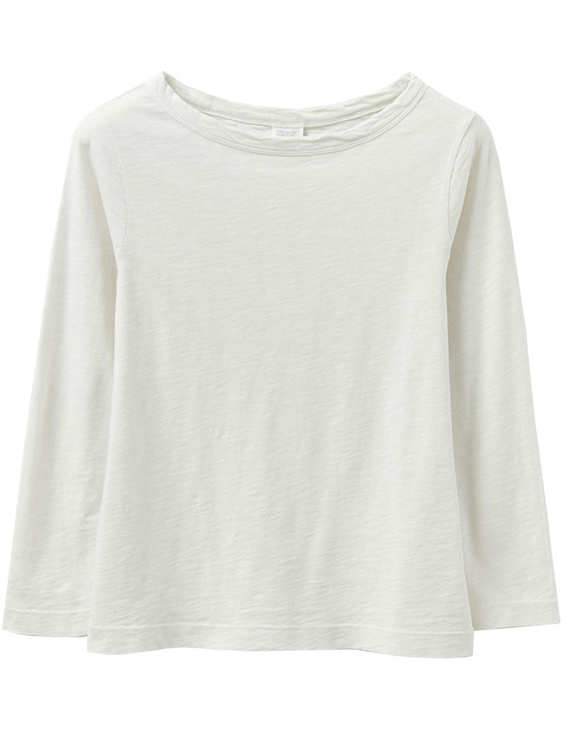 TOAST Lia Garment Dyed Boat Neck Tee Chalk Front