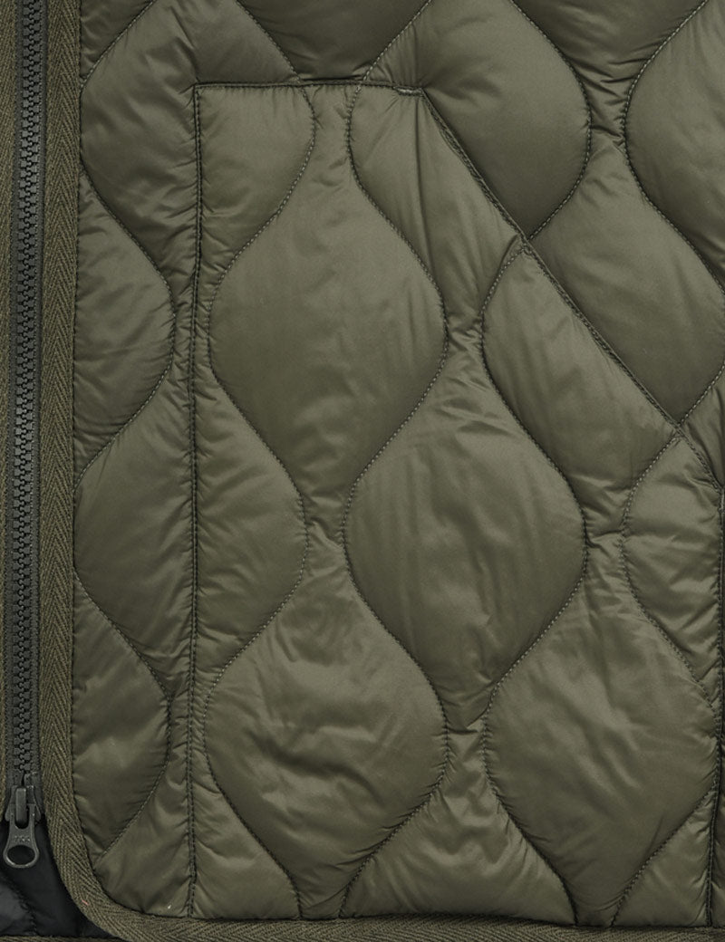 Taion Military Hi Neck W-Zip Down Jacket Dark Olive Quilting