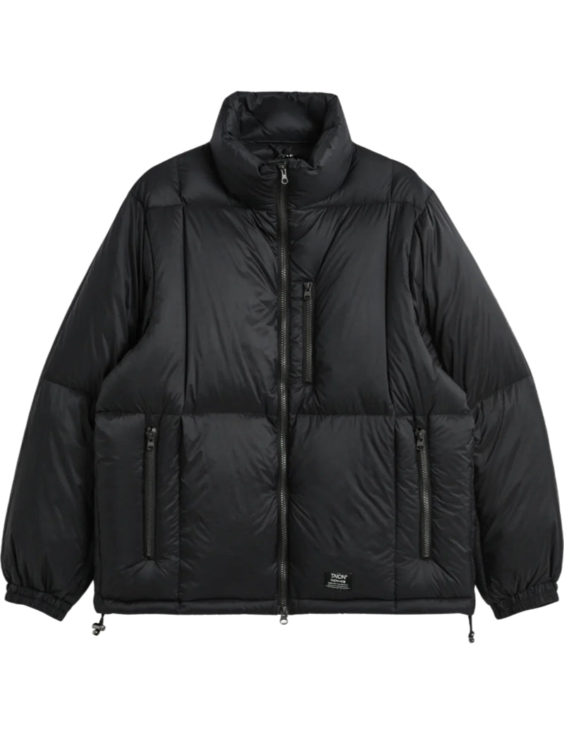 Taion Work W-Zip Volume Down Jacket Black Front