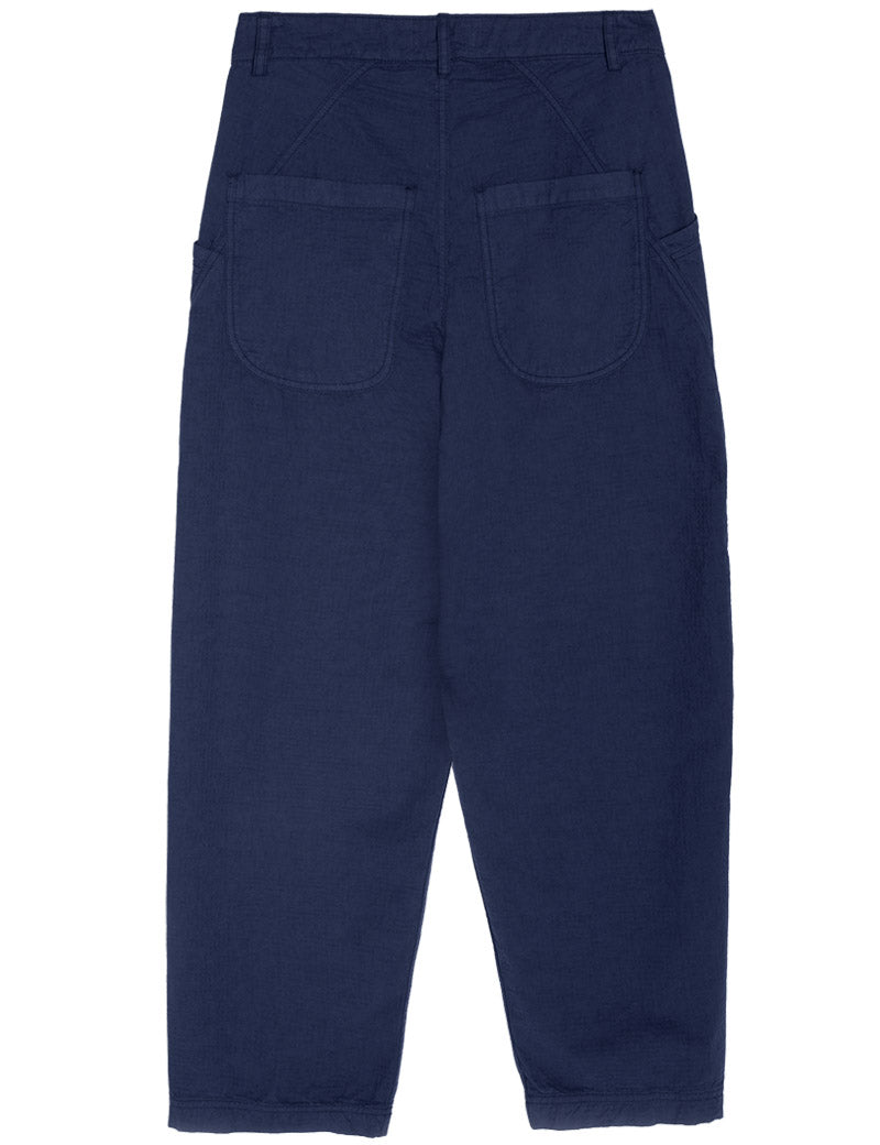 YMC Twisted Seam Trouser Jacquard Blue Back View