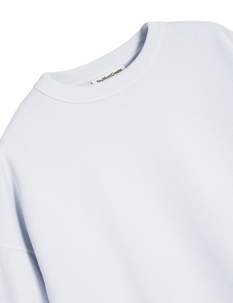 YMC Studio Sweatshirt Light Grey Collar Detail