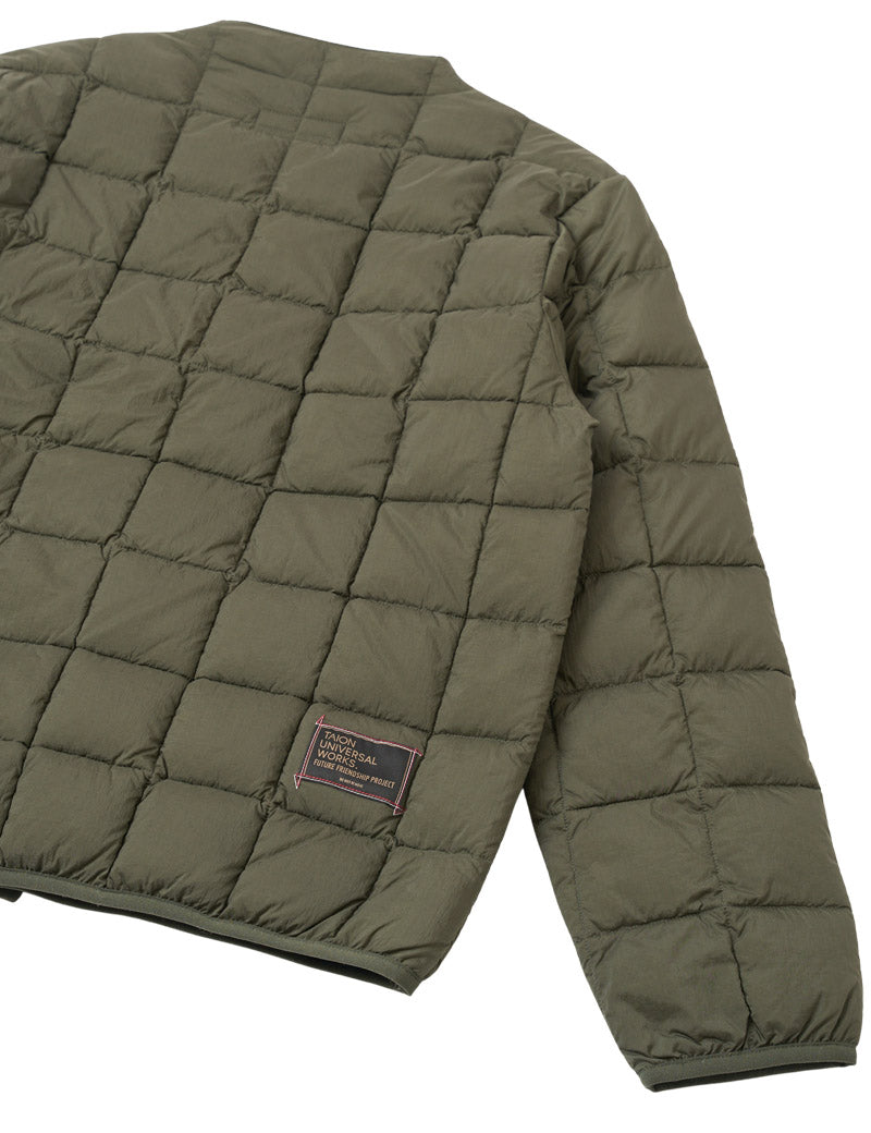 Universal Works Down Cardigan Nylon Soft Shell Olive