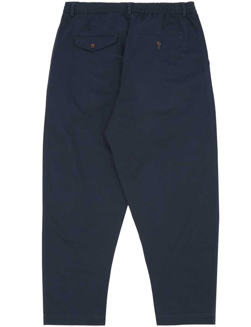Universal Works Pleated Track Pant Navy Twill Back