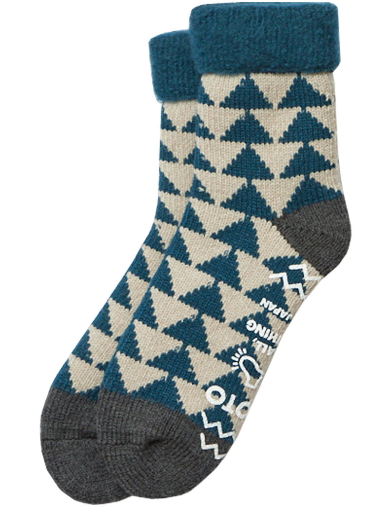 Rototo Comfy Room Slipper Socks Blue Green Charcoal