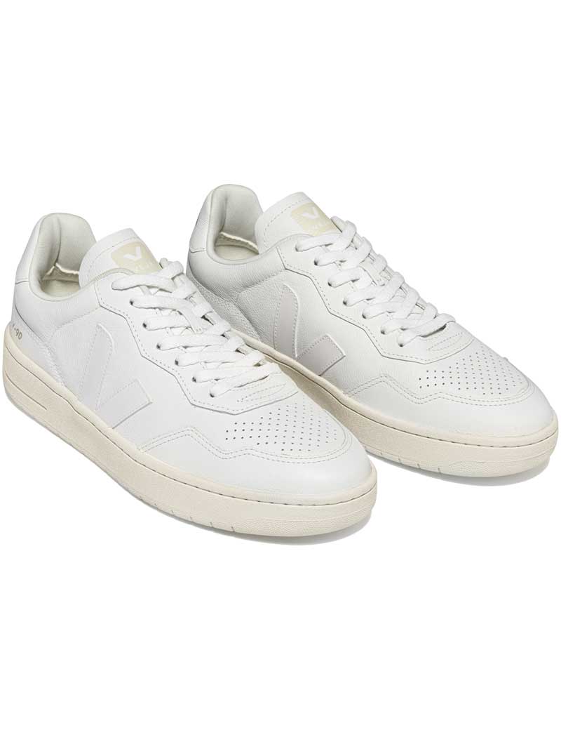 Veja V-90 O.T Leather Trainers Extra White