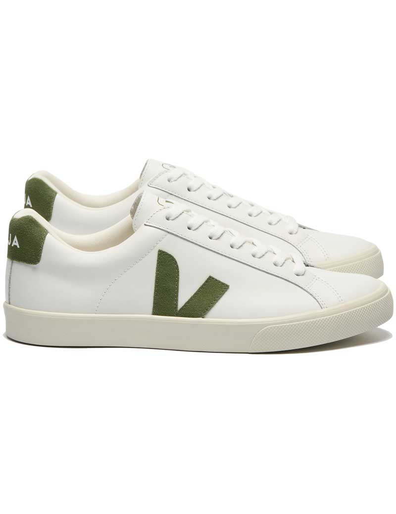 Veja Esplar Leather Trainers Extra White Kiwi Men's