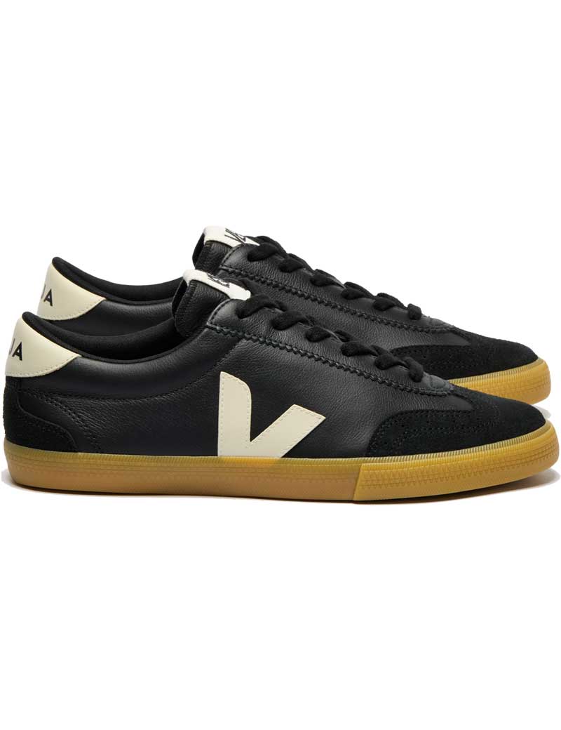 Veja Volley O.T Leather Trainers Black Pierre Men's