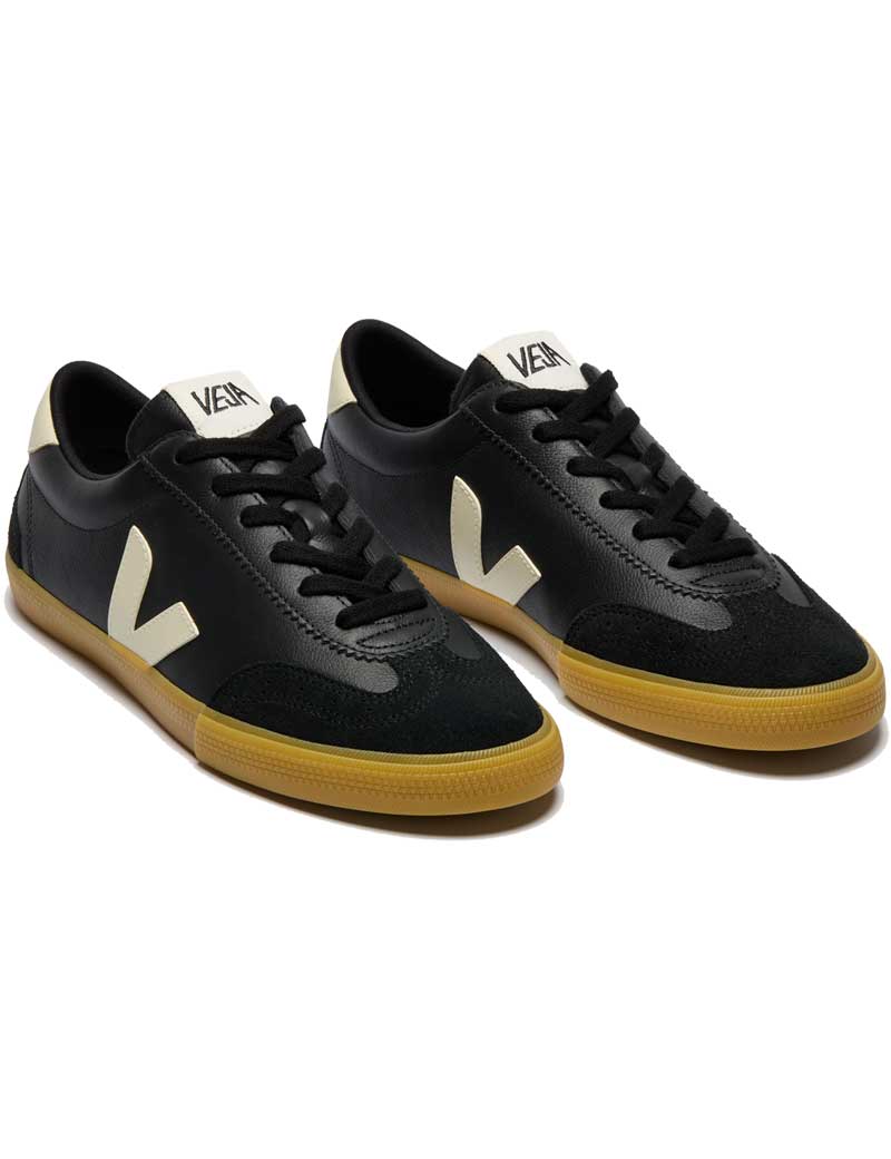 Veja Volley O.T Leather Trainers Black Pierre Men's