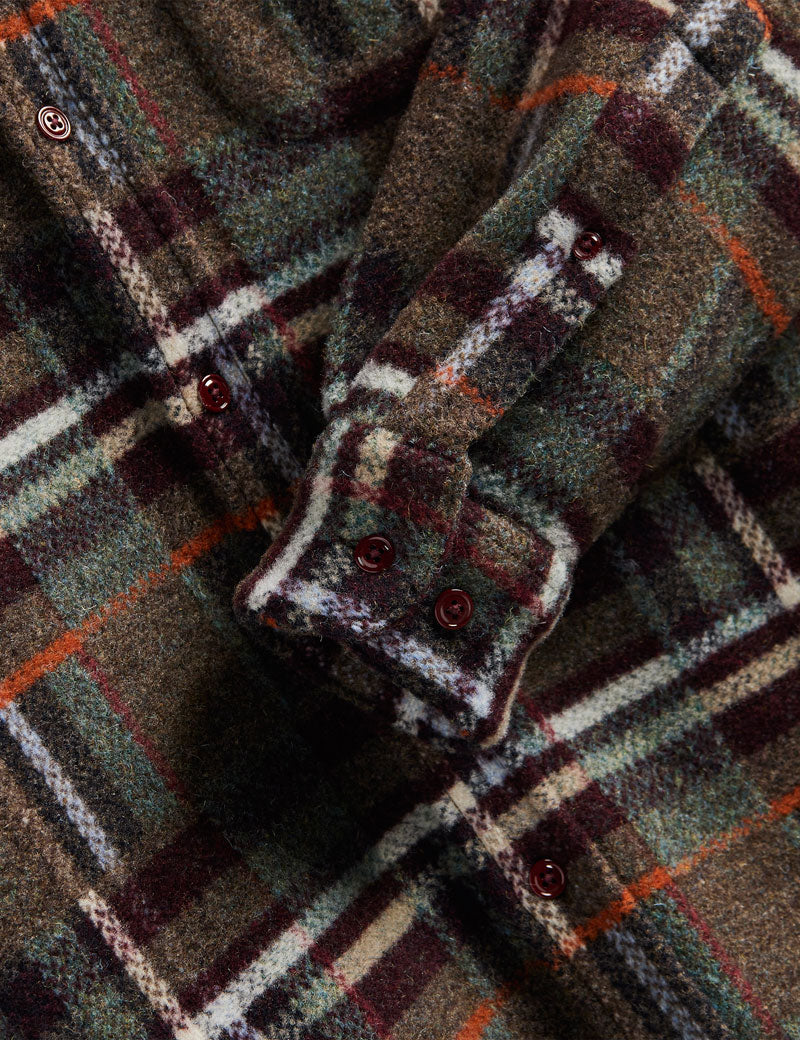 Portuguese Flannel Virgo Checked Brushed Wool Overshirt