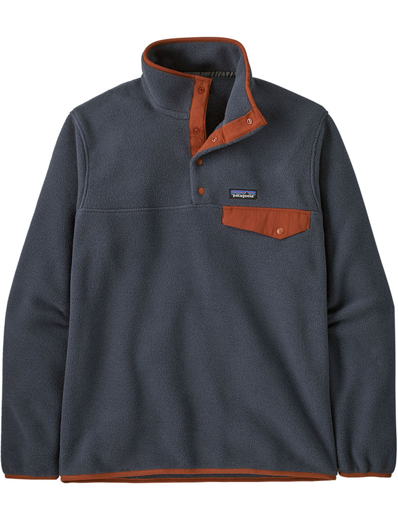 Patagonia M's Lightweight Synchilla Snap-T Fleece Pullover Smolder Blue Burnished Red