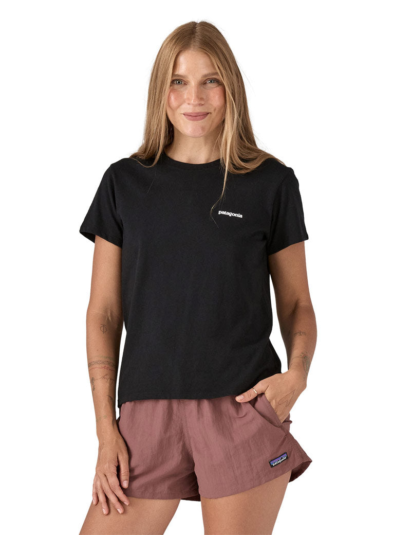 Patagonia W's P-6 Logo Responsibili-Tee T-Shirt Black On Model Front
