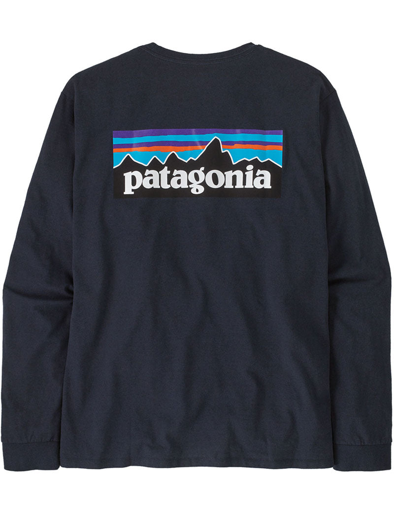 Patagonia M's P-6 Logo Long Sleeve Responsibili-Tee T-Shirt New Navy