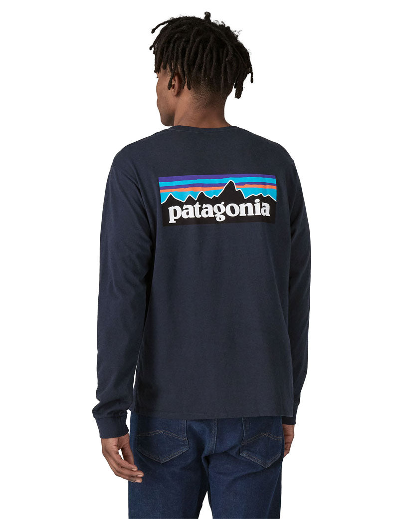 Patagonia M's P-6 Logo Long Sleeve Responsibili-Tee T-Shirt New Navy