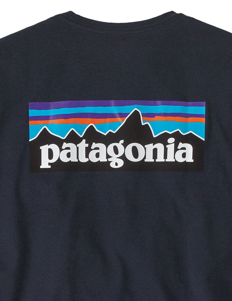 Patagonia M's P-6 Logo Long Sleeve Responsibili-Tee T-Shirt New Navy