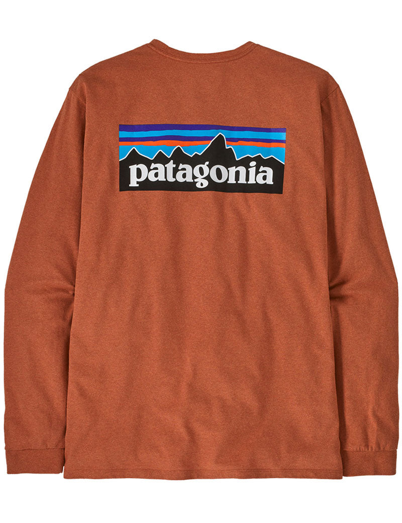 Patagonia M's P-6 Logo Long Sleeve Responsibili-Tee T-Shirt Red Tail Rust