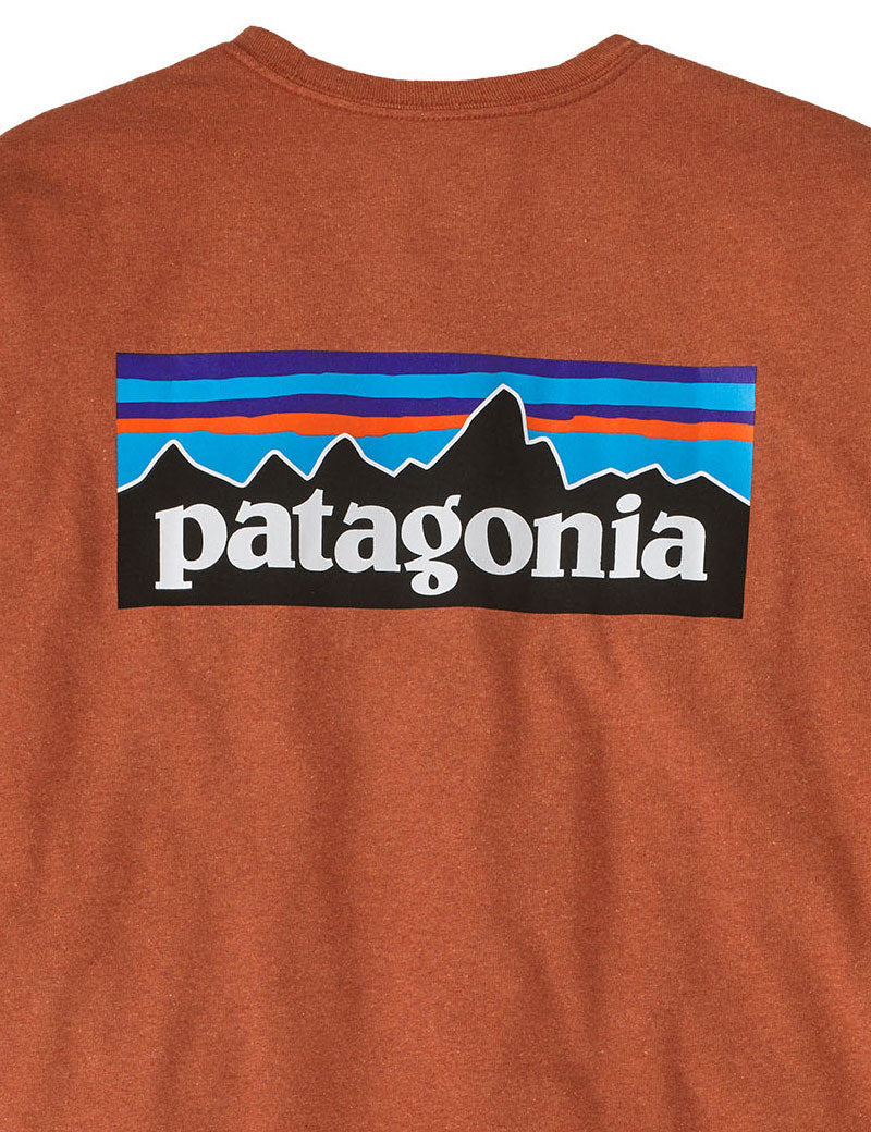 Patagonia M's P-6 Logo Long Sleeve Responsibili-Tee T-Shirt Red Tail Rust