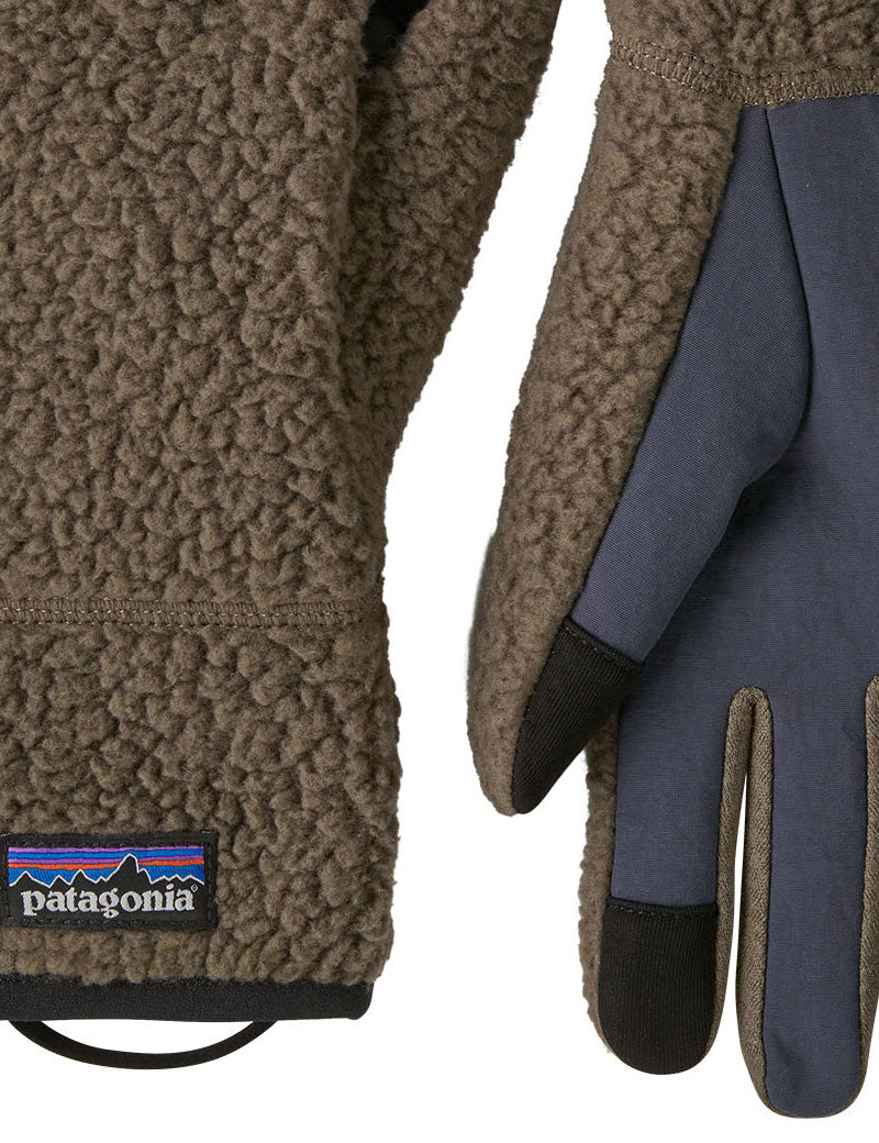 Patagonia Retro Pile Fleece Gloves Marlow Brown