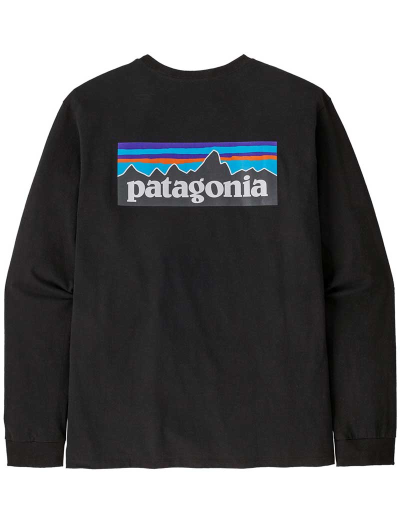 Patagonia M's P-6 Logo Long Sleeve Responsibili-Tee T-Shirt Black