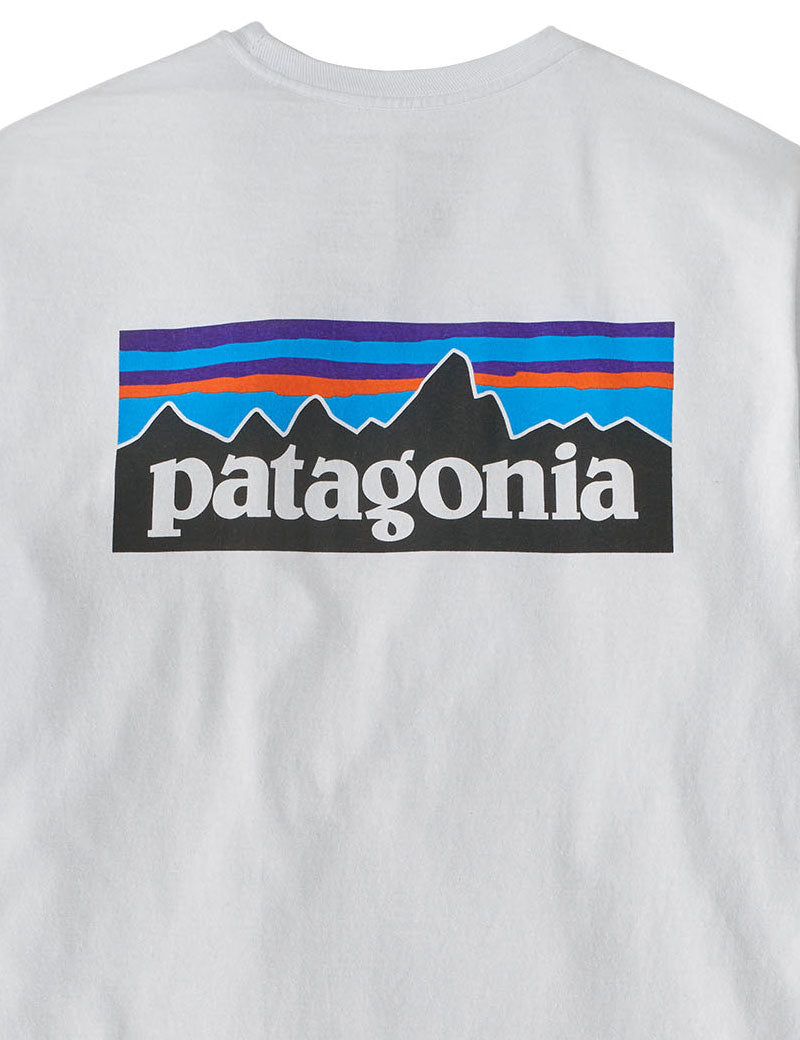 Patagonia M's P-6 Logo Long Sleeve Responsibili-Tee T-Shirt White