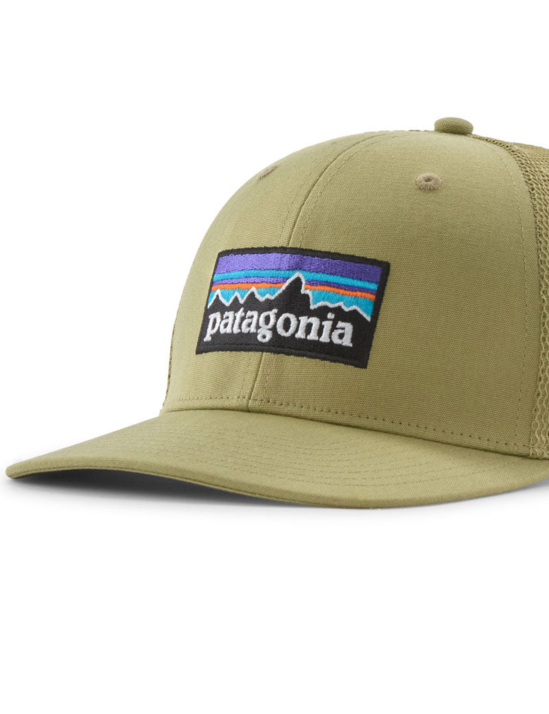 Patagonia P-6 Logo Trucker Hat Gumtree Green Logo Detail