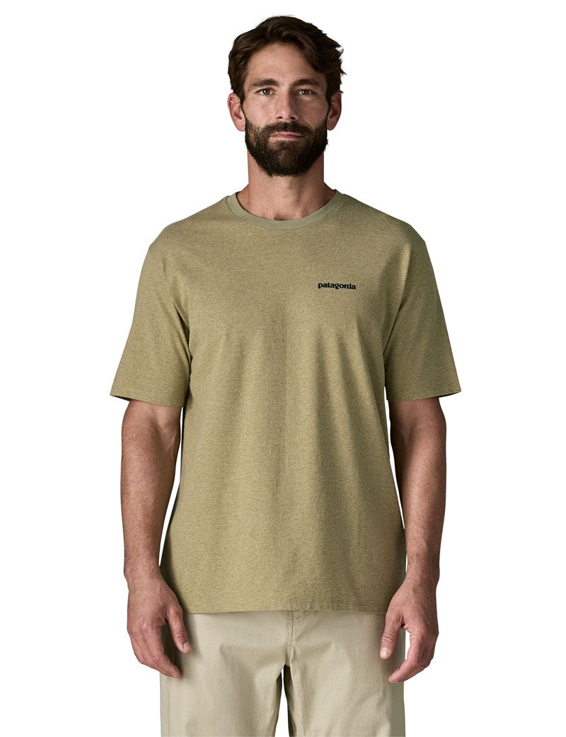 Patagonia M'S P-6 Logo Responsibili Tee Gumtree Green On Model Front
